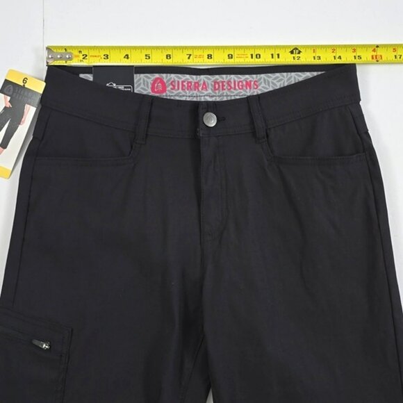 NWT Sierra Designs Women's Black Capri Tapered Active Pant Stretch Size 6 - Picture 12 of 15